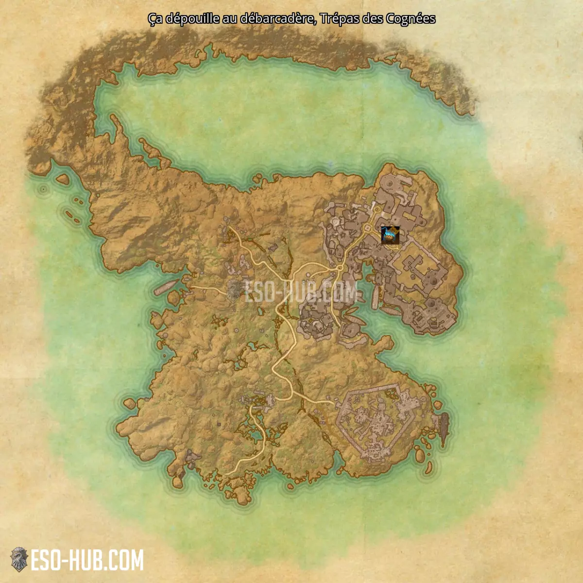 Ça dépouille au débarcadère dans Trépas des Cognées carte