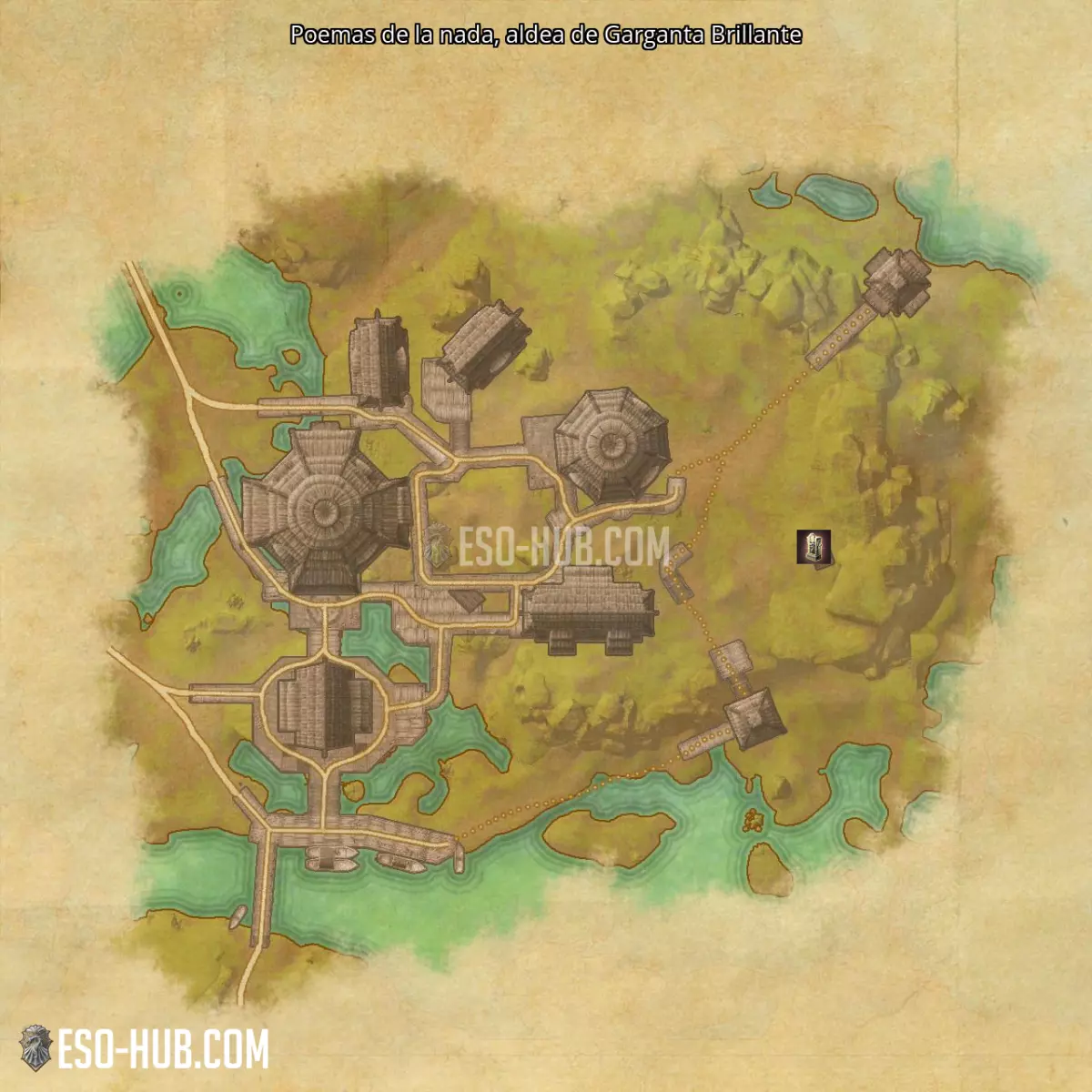 Poemas de la nada en aldea de Garganta Brillante mapa