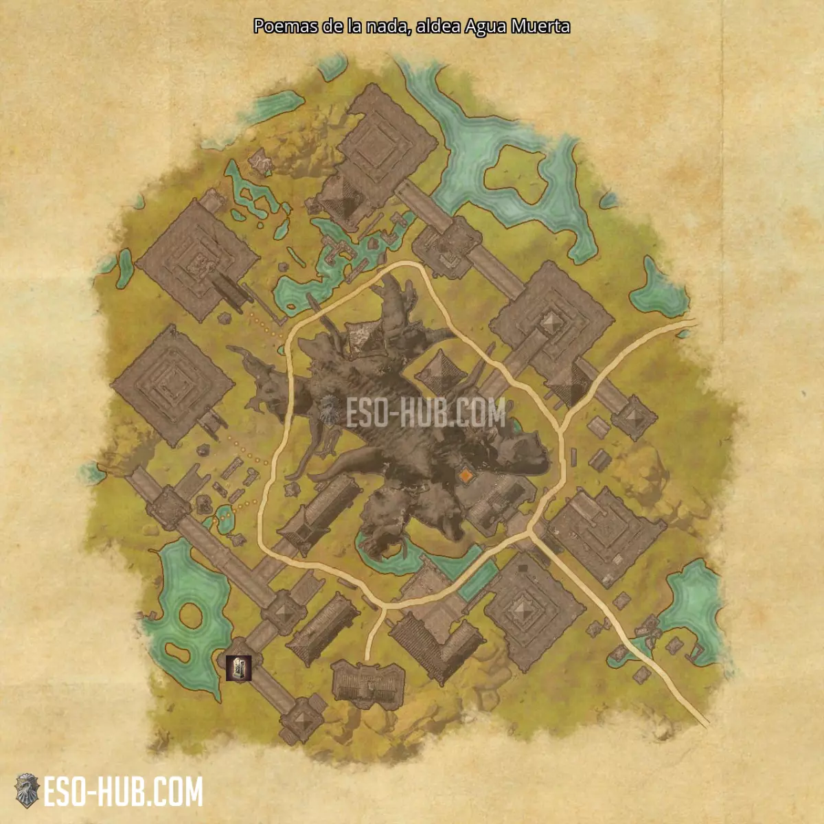 Poemas de la nada en aldea Agua Muerta mapa
