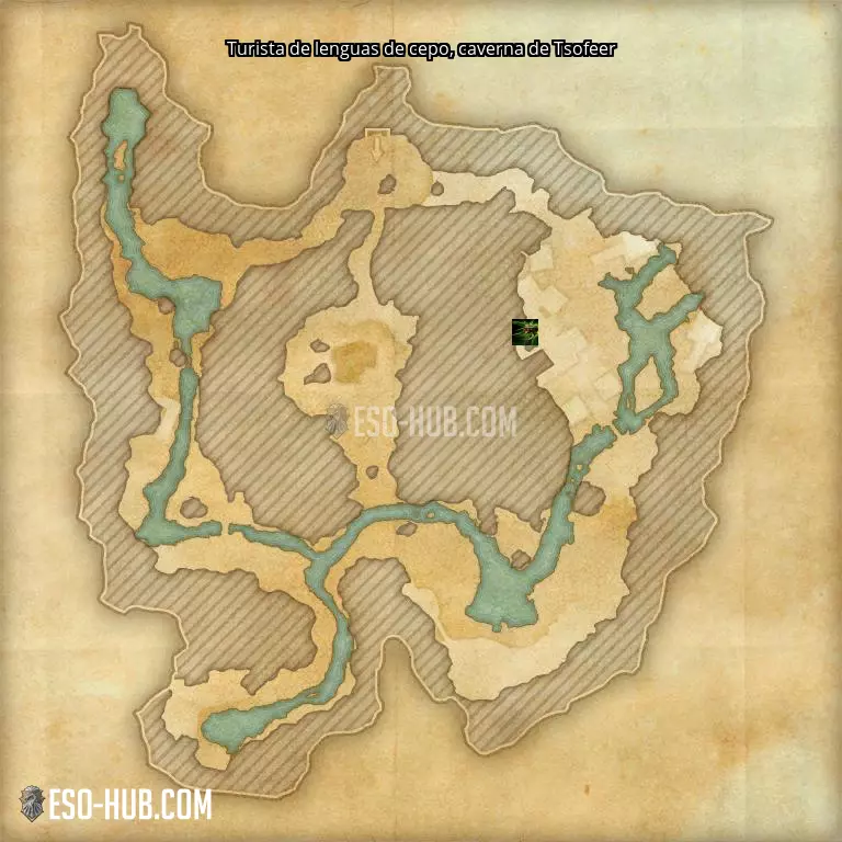 Turista de lenguas de cepo en caverna de Tsofeer mapa
