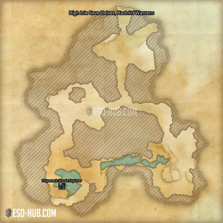 High Isle Cave Delver in Hadolid Warrens map