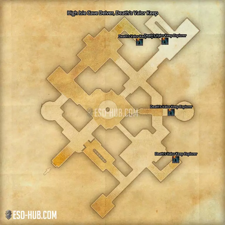 High Isle Cave Delver in Death's Valor Keep map