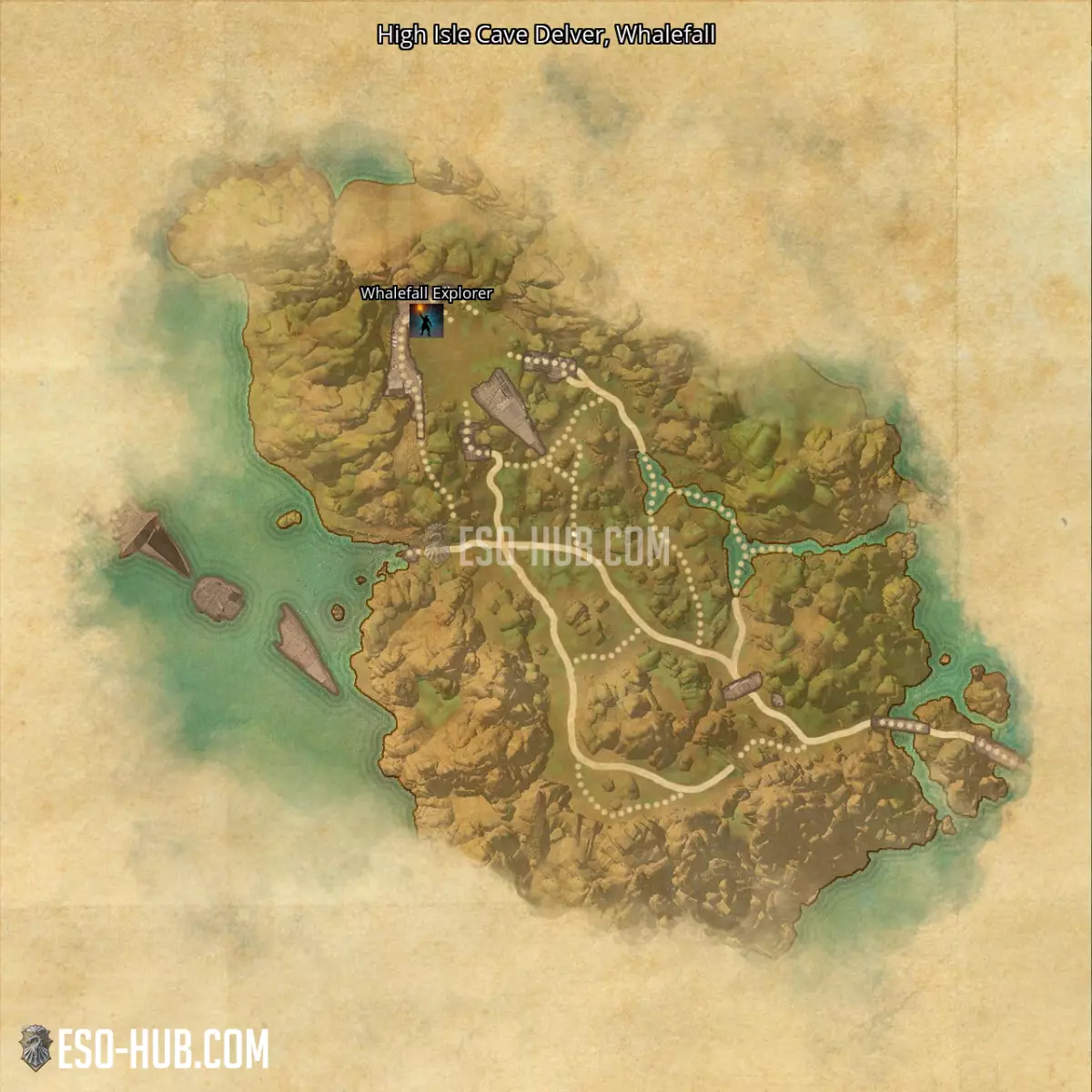 High Isle Cave Delver in Whalefall map