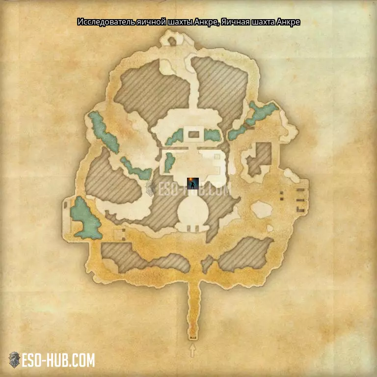 Исследователь яичной шахты Анкре в Яичная шахта Анкре карта