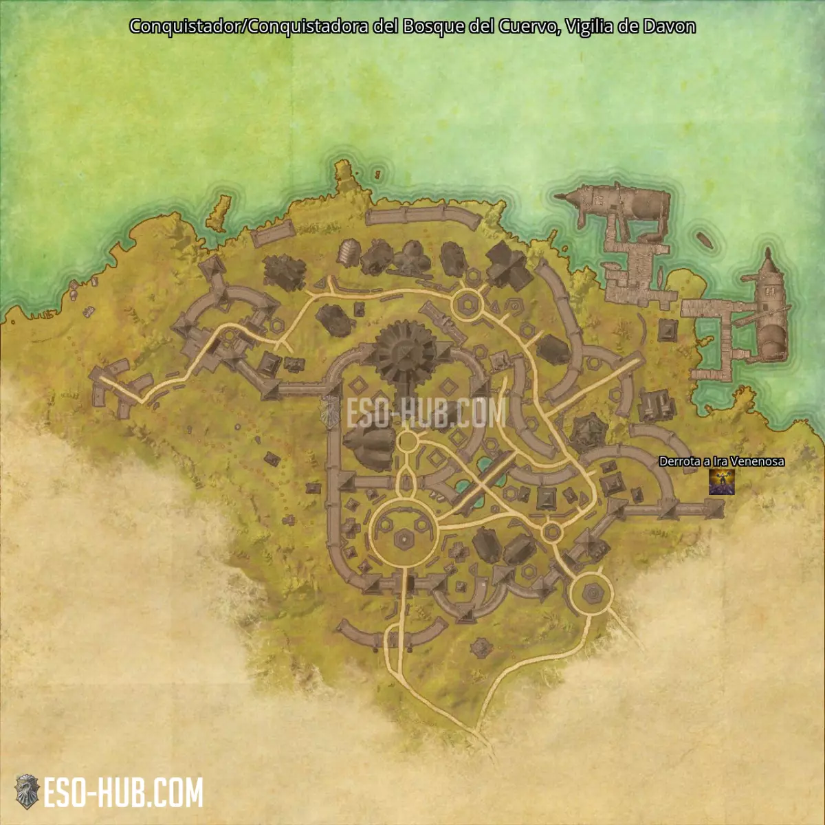 Conquistador/Conquistadora del Bosque del Cuervo en Vigilia de Davon mapa