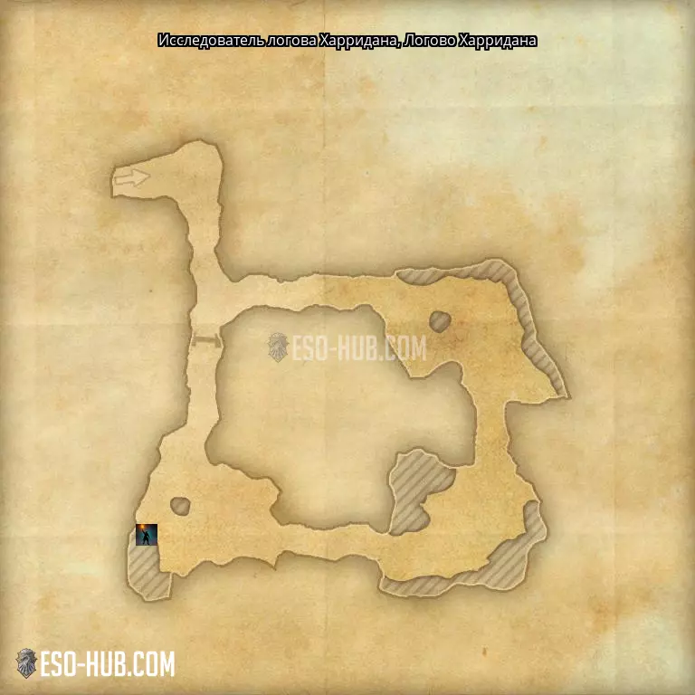 Исследователь логова Харридана в Логово Харридана карта