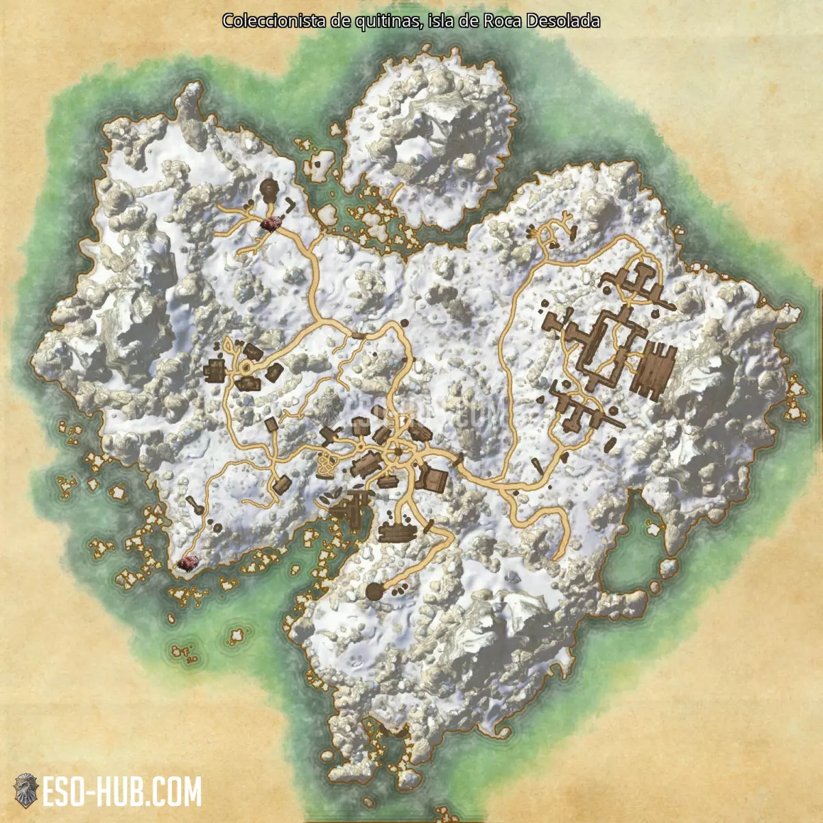 Coleccionista de quitinas en isla de Roca Desolada mapa