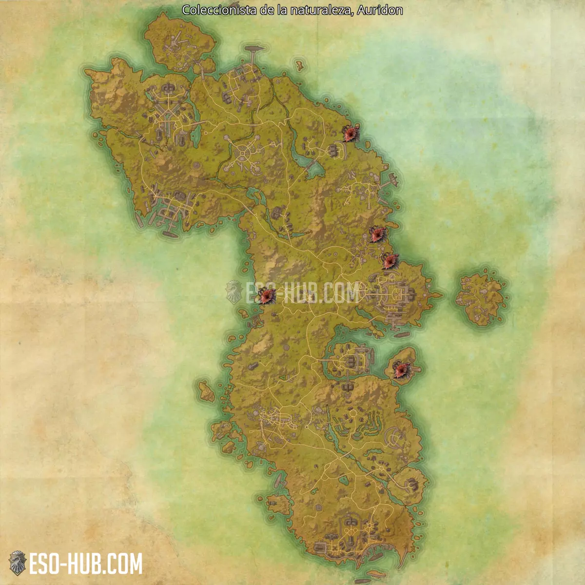 Coleccionista de la naturaleza en Auridon mapa