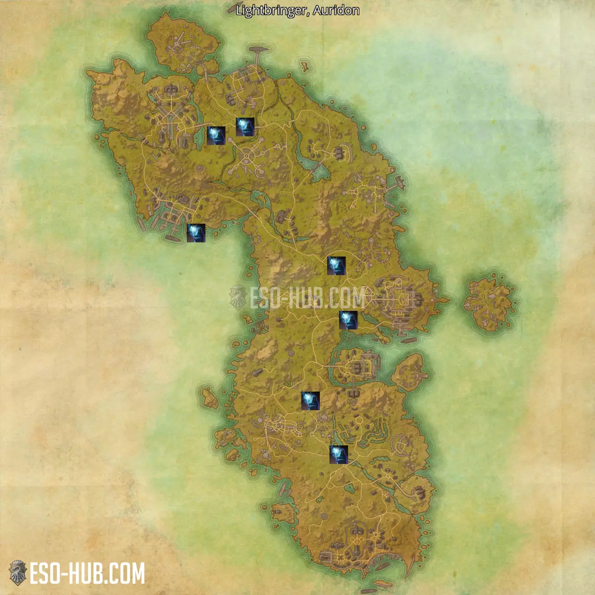 Lightbringer in Auridon map