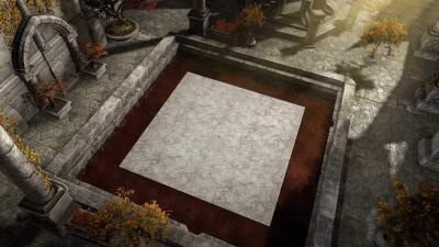 Plateforme en marbre, carrée motif d'Anu icon