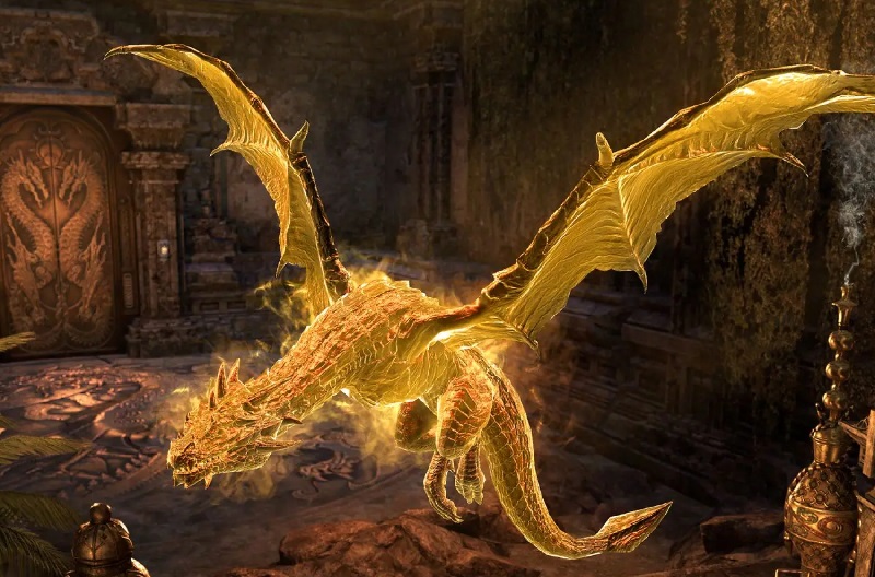 Soulfire Dragon illusion pet Daedric War Celebration Event ESO