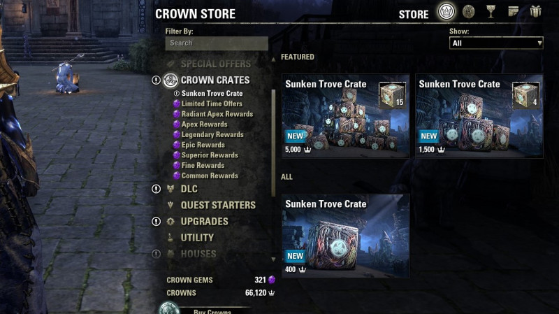 Crown Crates ingame showcase ESO