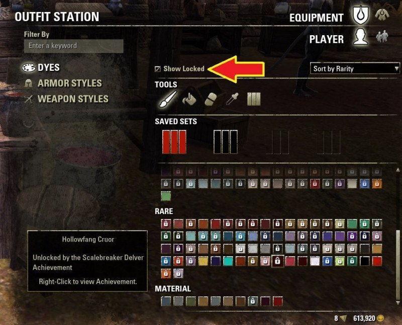 Dye Example for outfit station in ESO