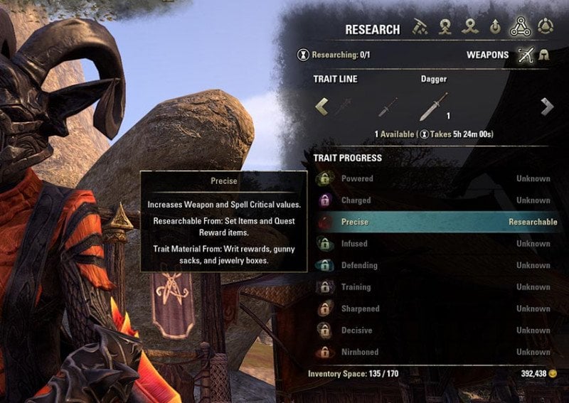 eso how to research an item