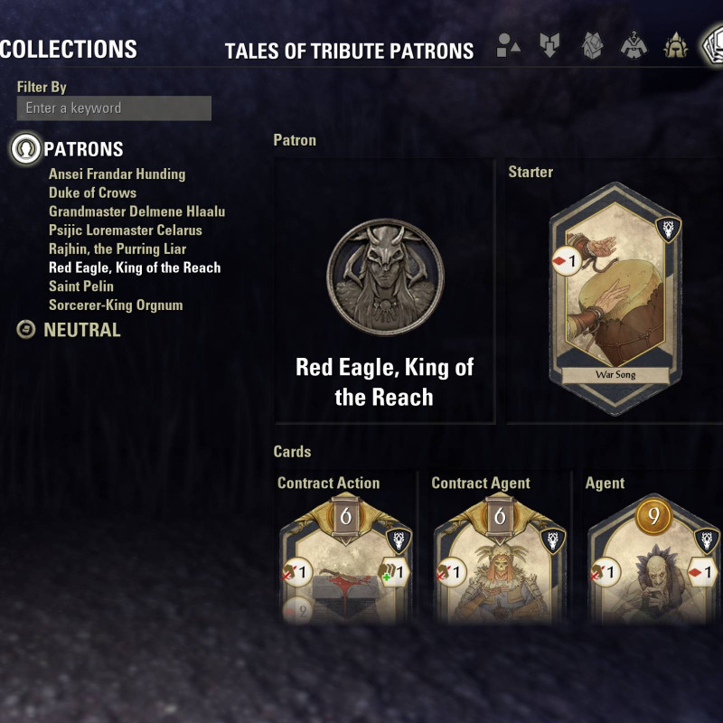 How to unlock the Red Eagle, King of Reach Patron Deck in ESO