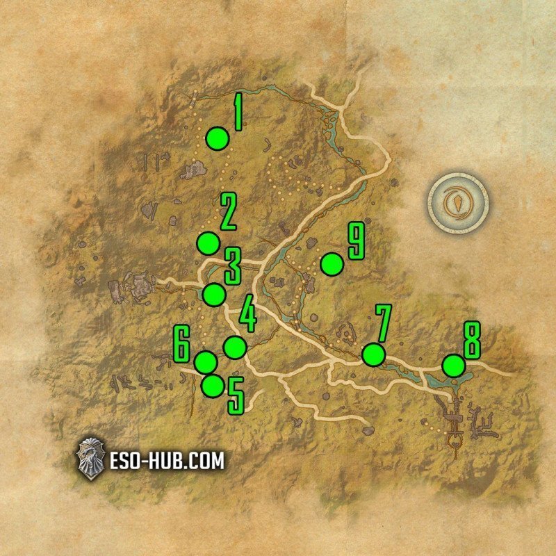 The Reach map for A Friend in Deed Achievement in ESO