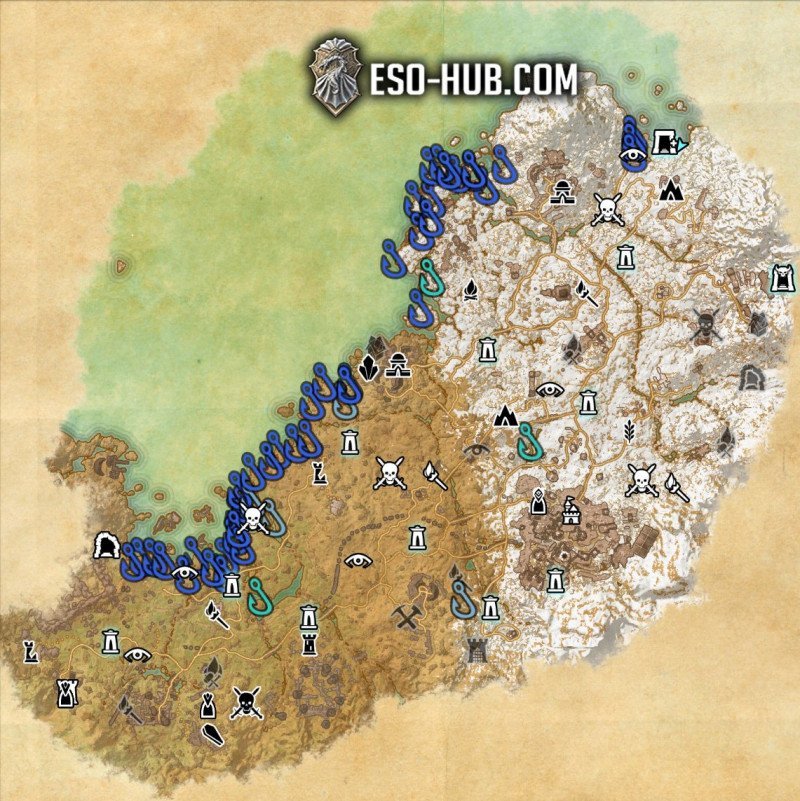 Wrothgar map of fishing spots for Hooking Wrothgar's Biggest Catch Achievement