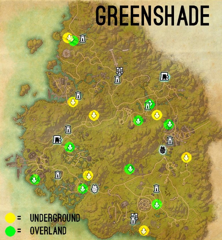 Greenshade Skyshards | Skyshards Collection Guide Elder Scrolls Online - ESO Elder Scrolls Online