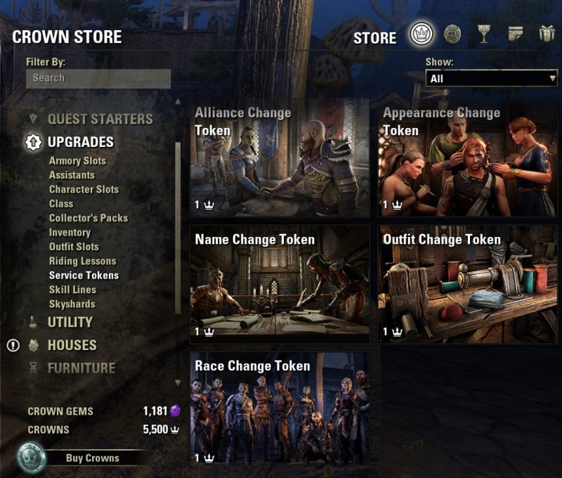 Crown Store Upgrades in ESO