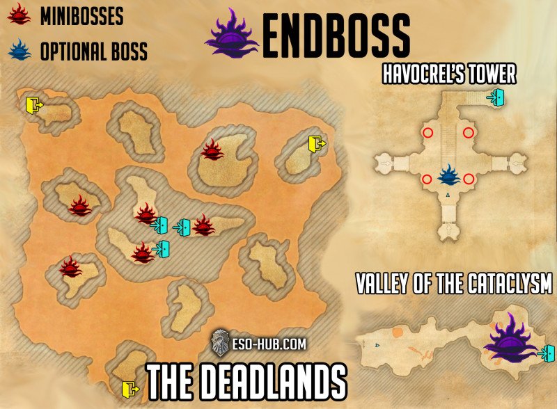 Deadlands map with all bosses and all three seperate maps