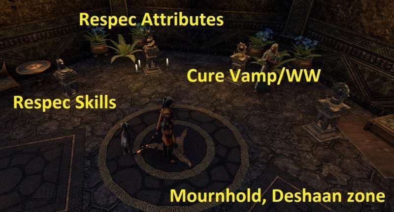 Shrines to respec attributes in mournhold ESO