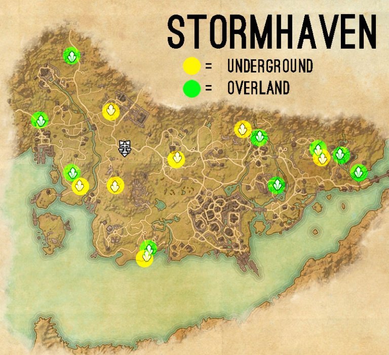Stormhaven Skyshards Map Elder Scrolls Online Guides | Hot Sex Picture