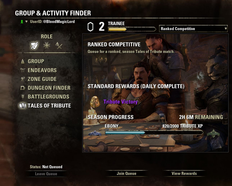 Tales of Tribute ranks in ESO High Isle