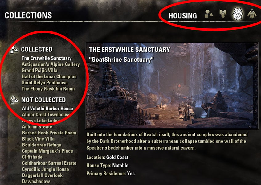 Collections, Housing Guide ESO