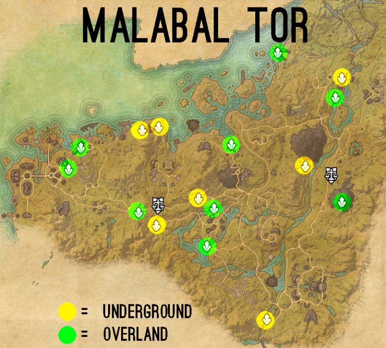 Malabal Tor Skyshard Map.