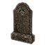 Lápida, diablillo alado grabado icon