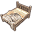 Bett aus Einsamkeit, Doppelbett mit rustikaler Bärenhaut Icon