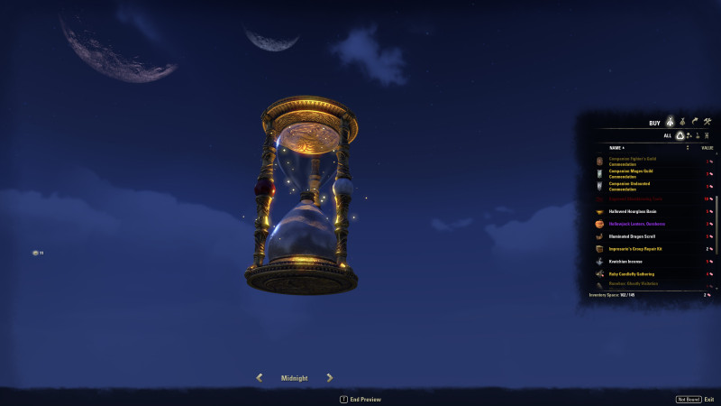 ESO Sacred Hourglass of Alkosh, Midnight Setting