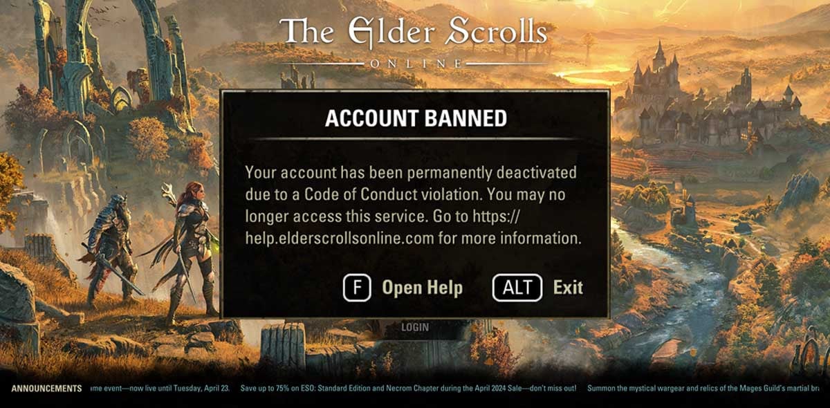 PC accounts locked after testing the ESO Gold Road PTS