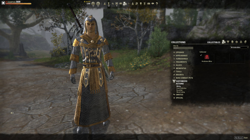 Customized Actions in the ESO Collections menu