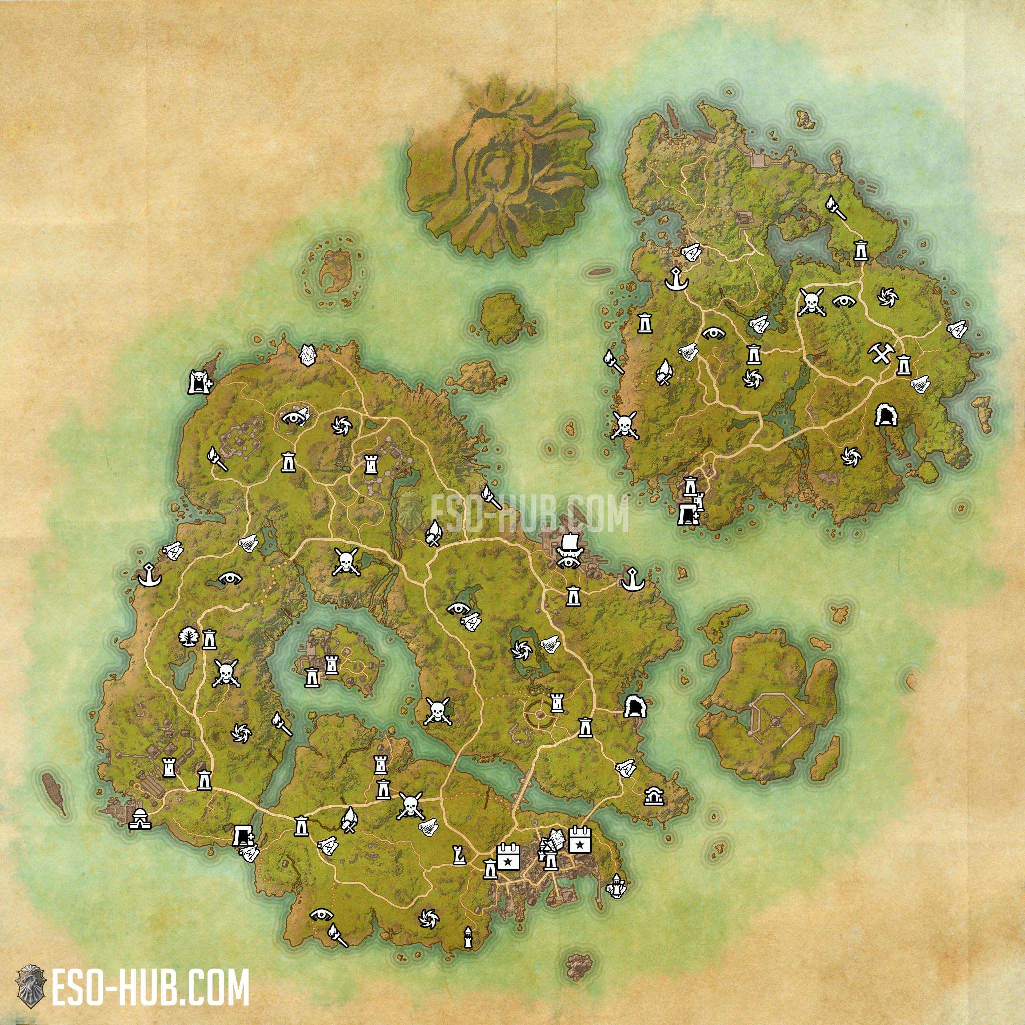 High Isle & Amenos Map - The Elder Scrolls Online (ESO)