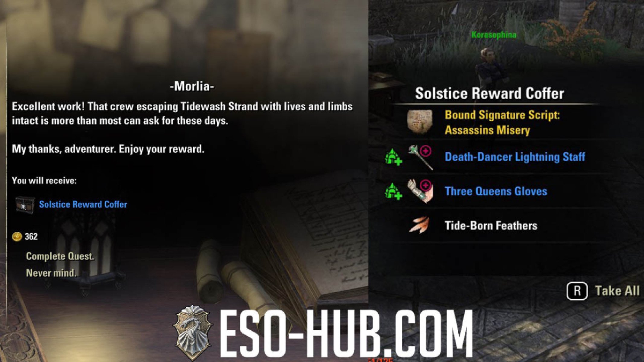 A Solstice Reward Coffer, earned from completing daily quests, containing rewards.