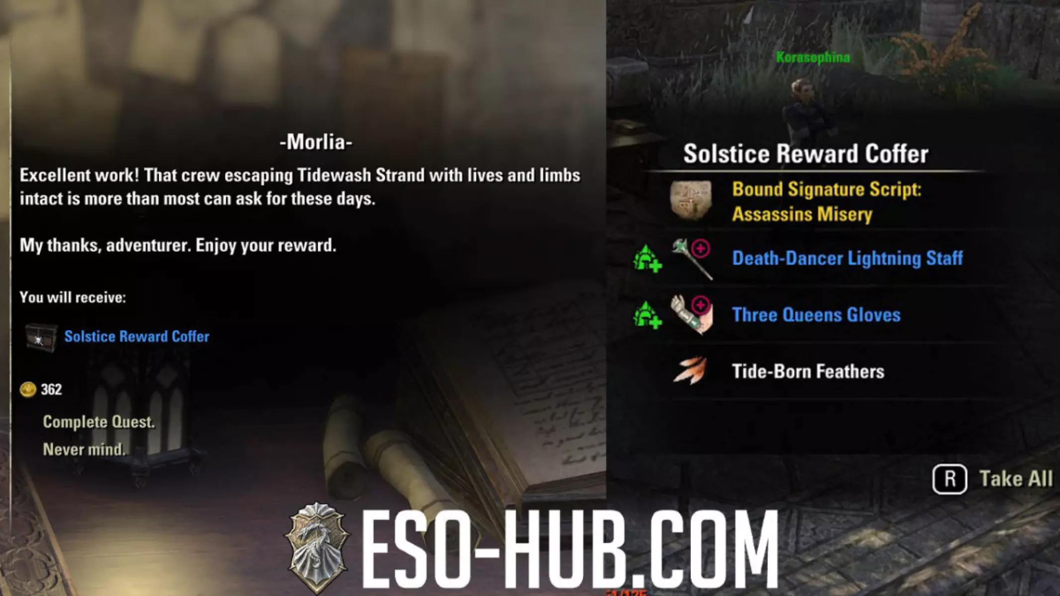 A Solstice Reward Coffer, earned from completing daily quests, containing rewards.