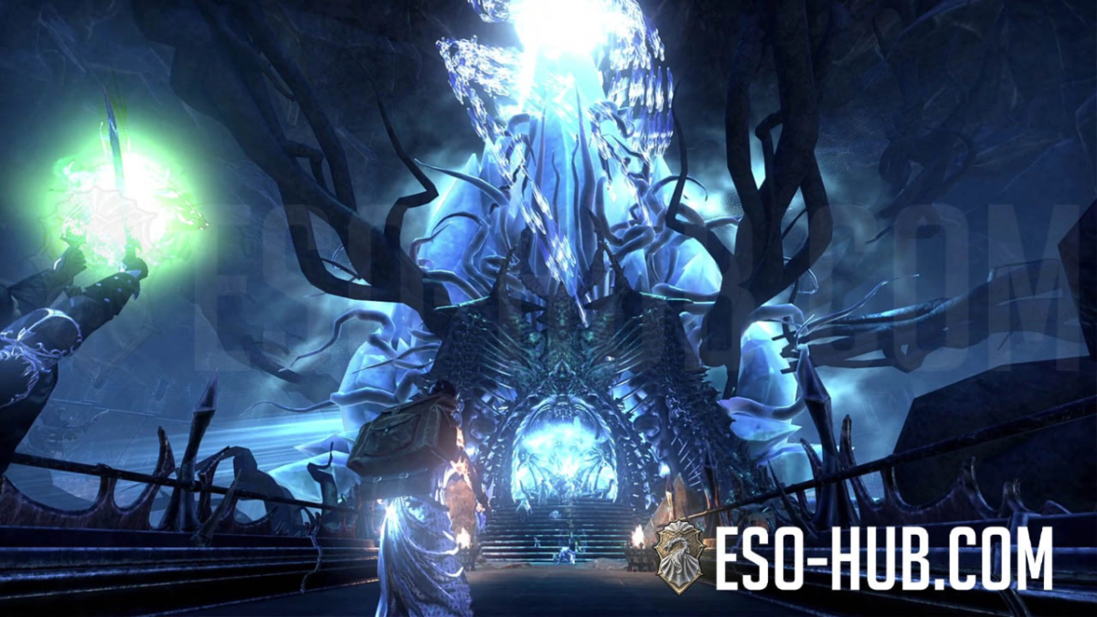 Interior view of the Soul Spire Core in the Writhing Fortress, highlighting the good art design and dark atmosphere.