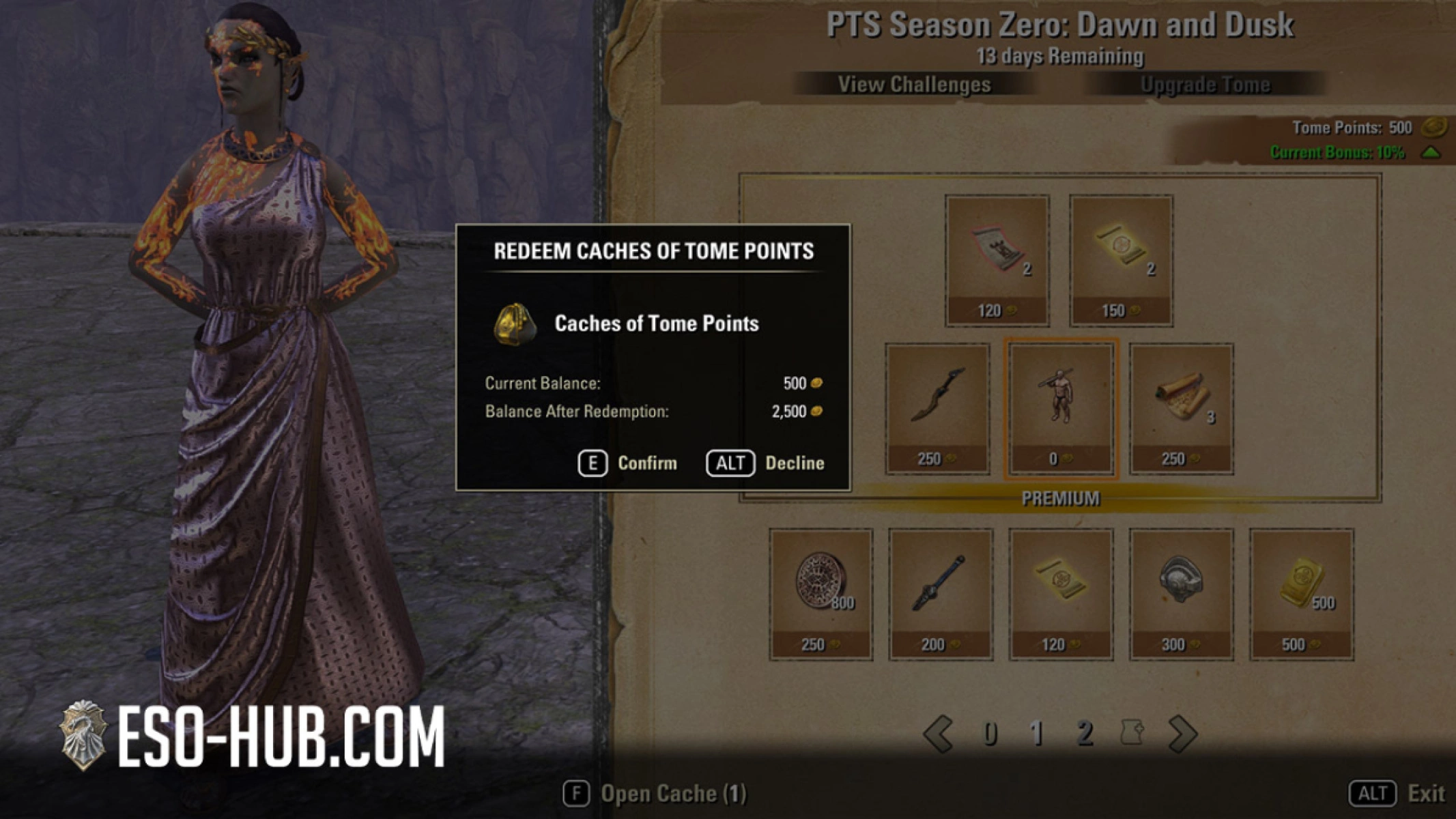 ESO Plus membership grants you Caches of Tome Points that you can open to gain 2,000 Points instantly.