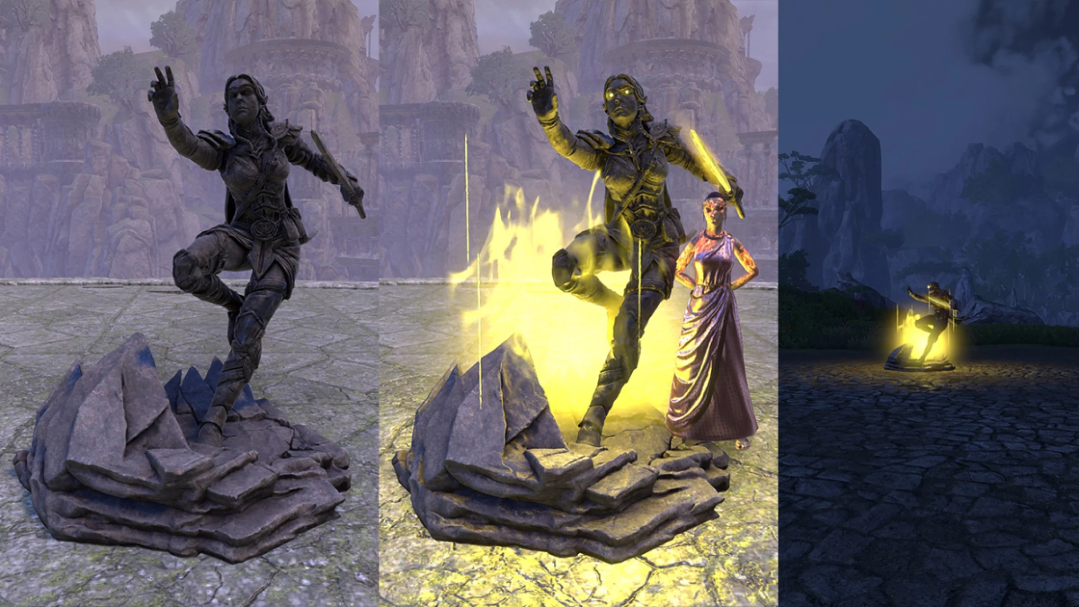 ESO Statue, High Elf Hero Furnishing inside a player home.