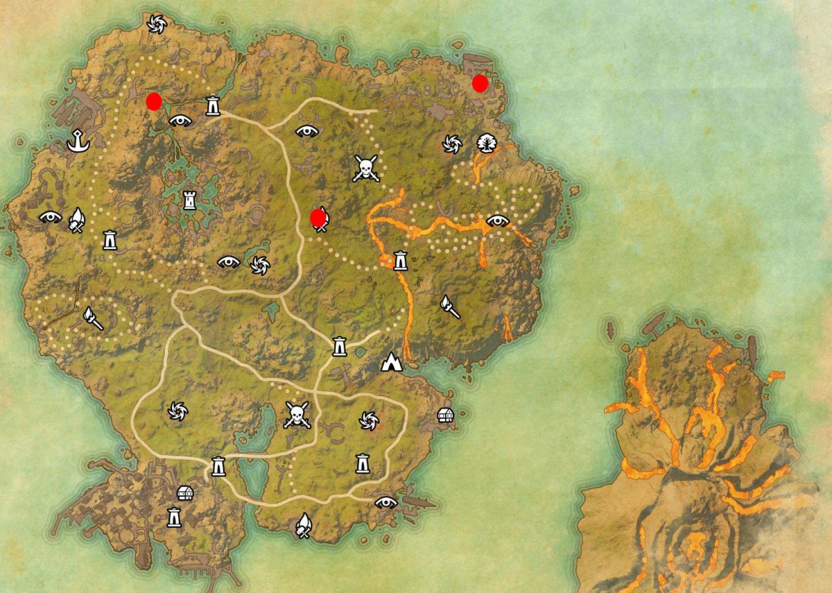 Animal locations in Galen (red dots)