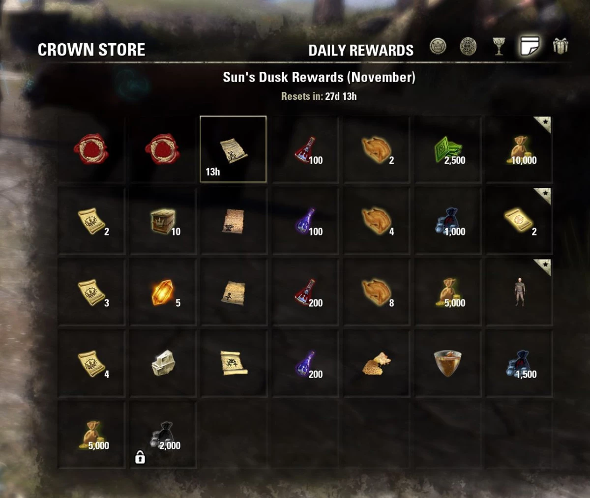 Daily Login Rewards in ESO