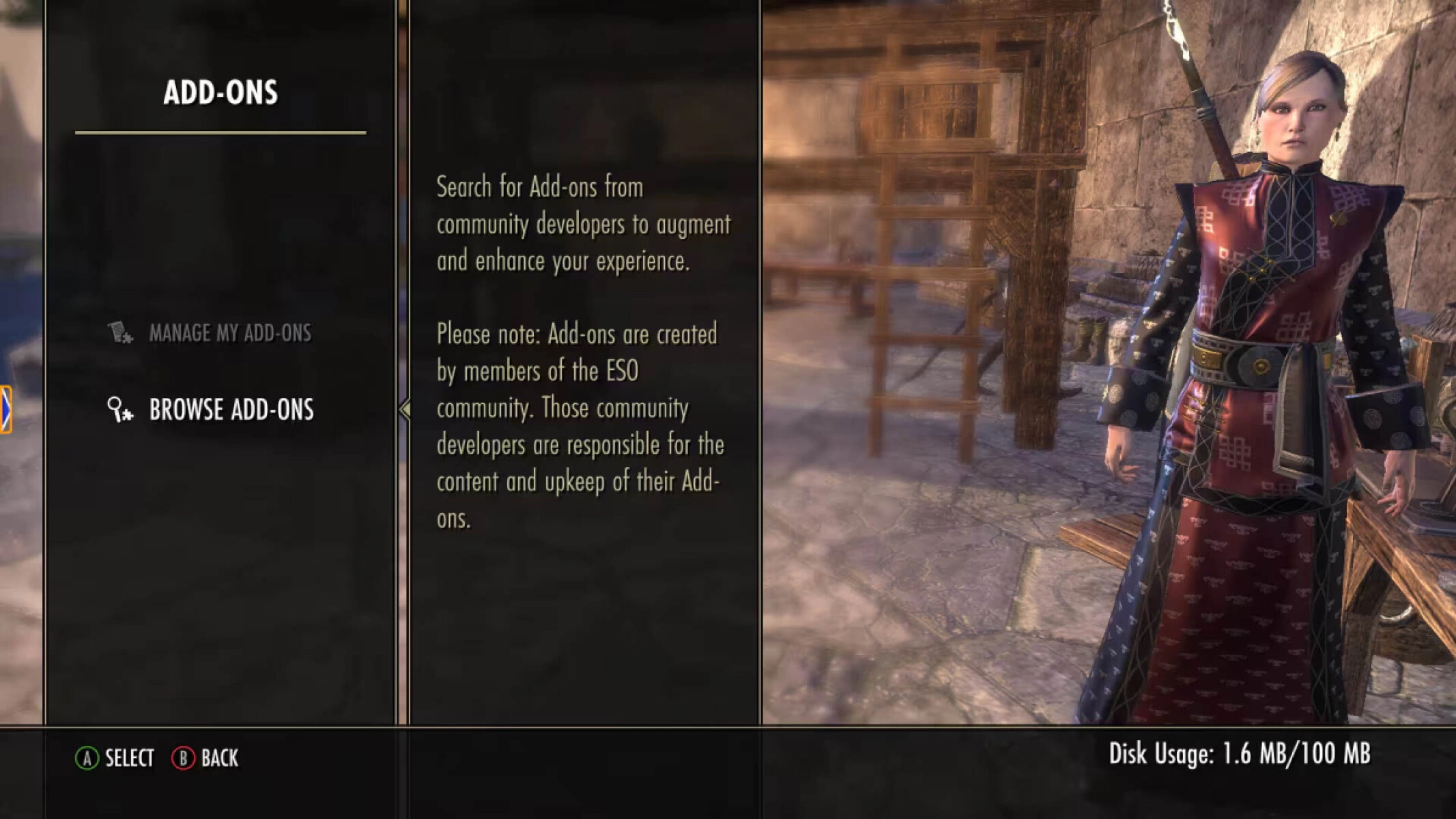 Options menu. Image credit: ZeniMax Media Inc.