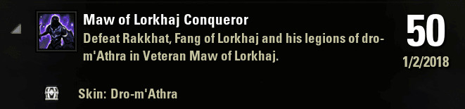 Achievement Maw of Lorkhaj Conqueror in ESO