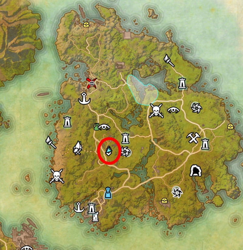 Druid Shrine near Banished Refuge Map
