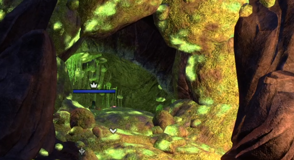 A green cave where you can find a Scamp