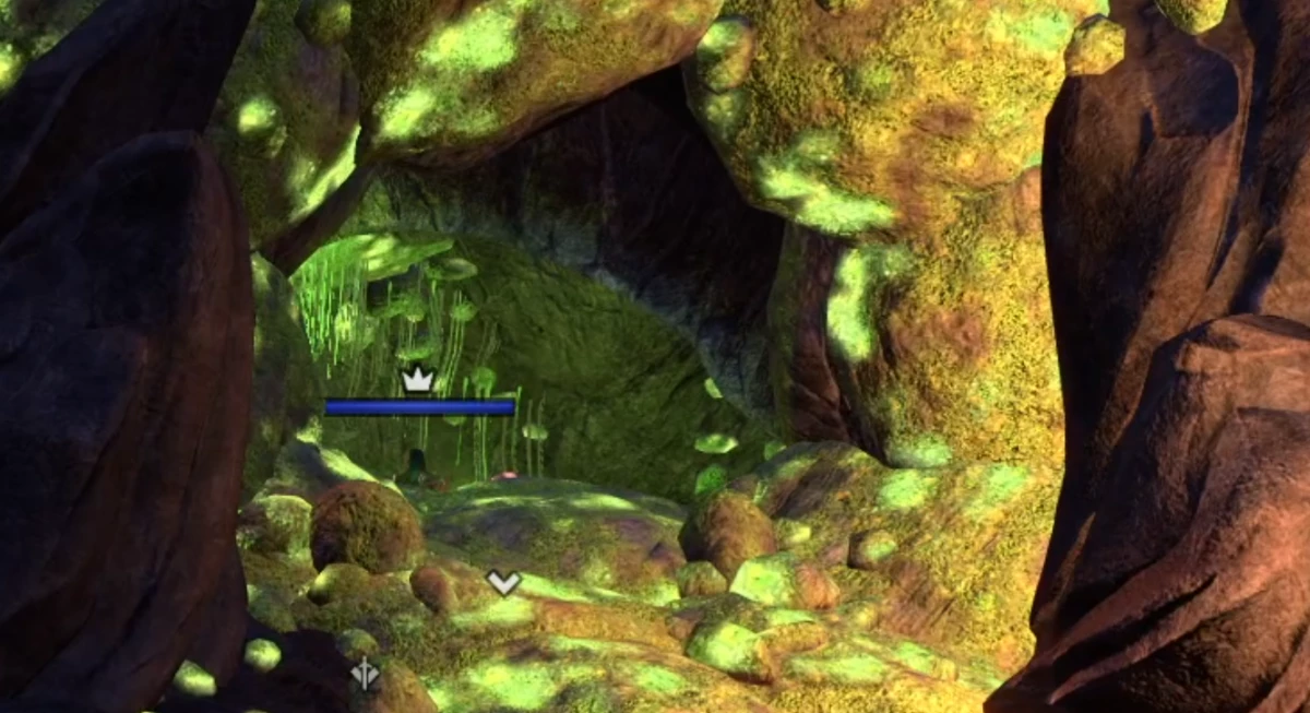 A green cave where you can find a Scamp