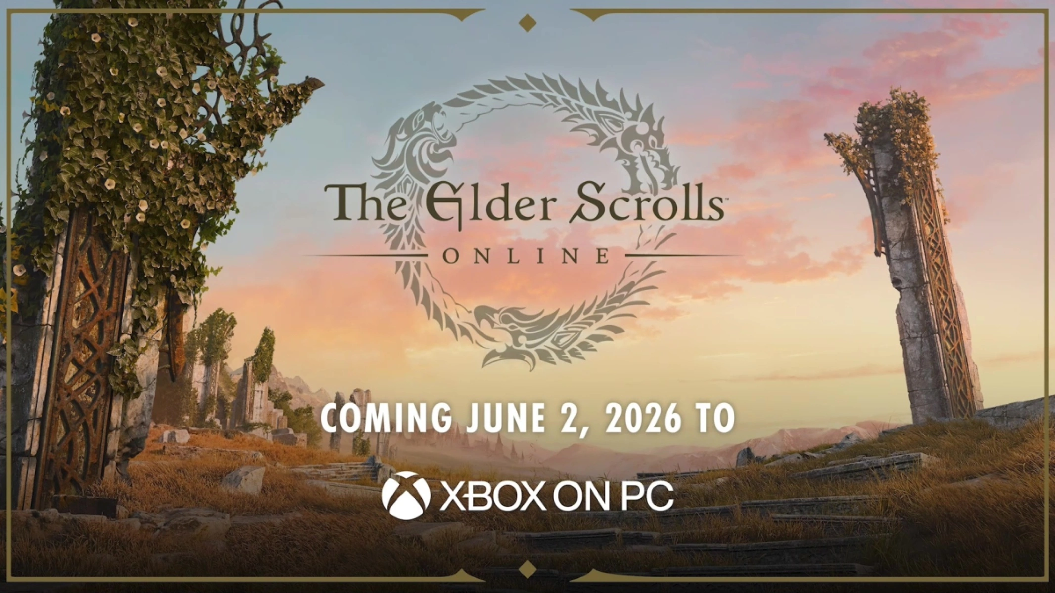 ESO launches on PC Game Pass and Xbox Play Anywhere on June 2, 2026.