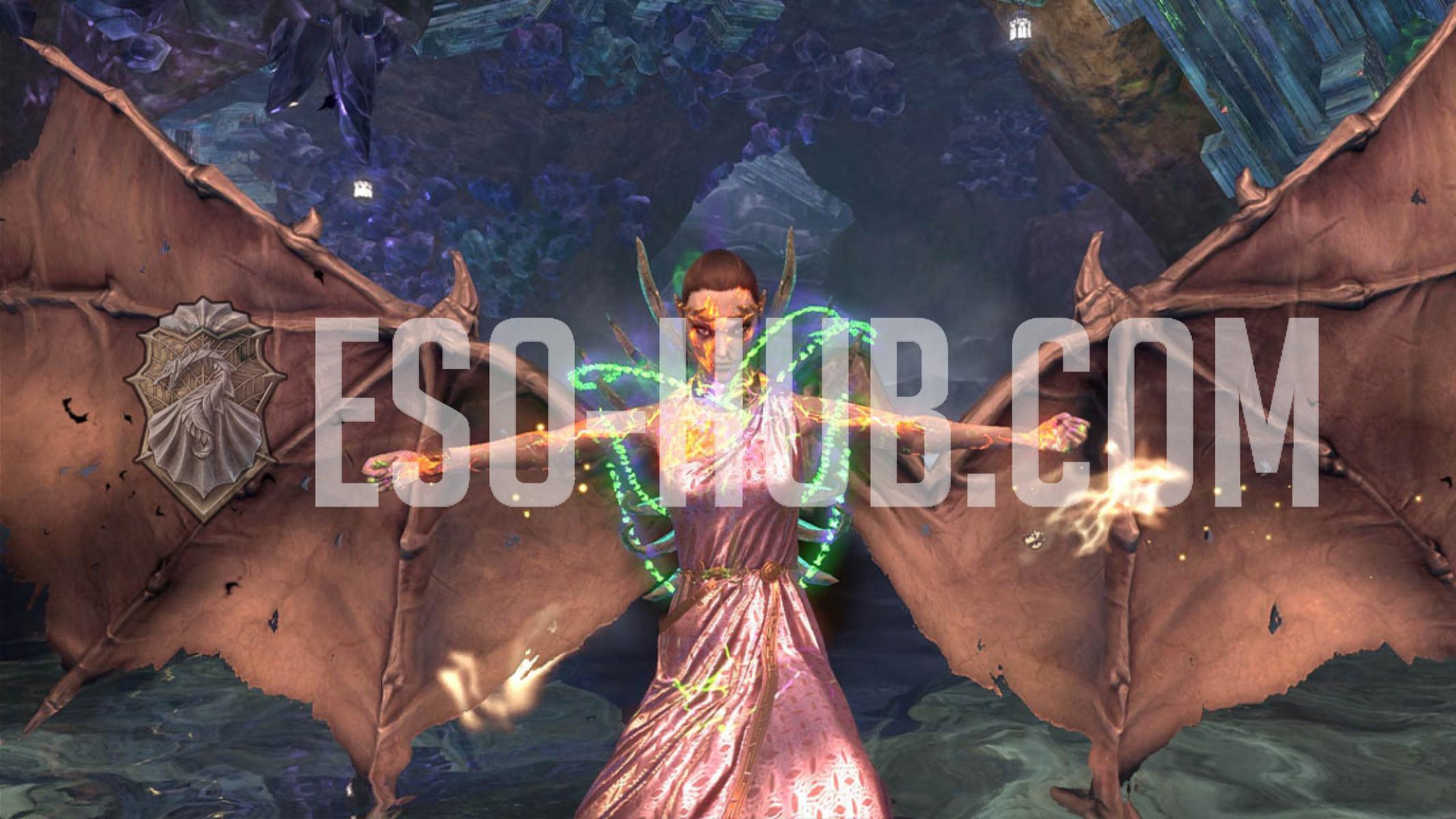 Dragonknight showcasing Arcanist and Necromancer class skills on the ESO PTS.