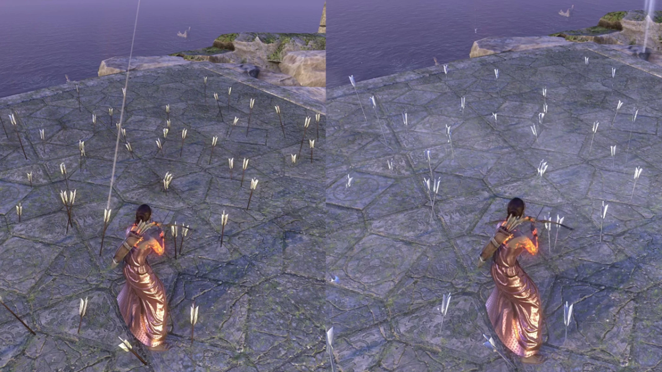 Regular Volley on the left and Volley, Winterfall on the right.